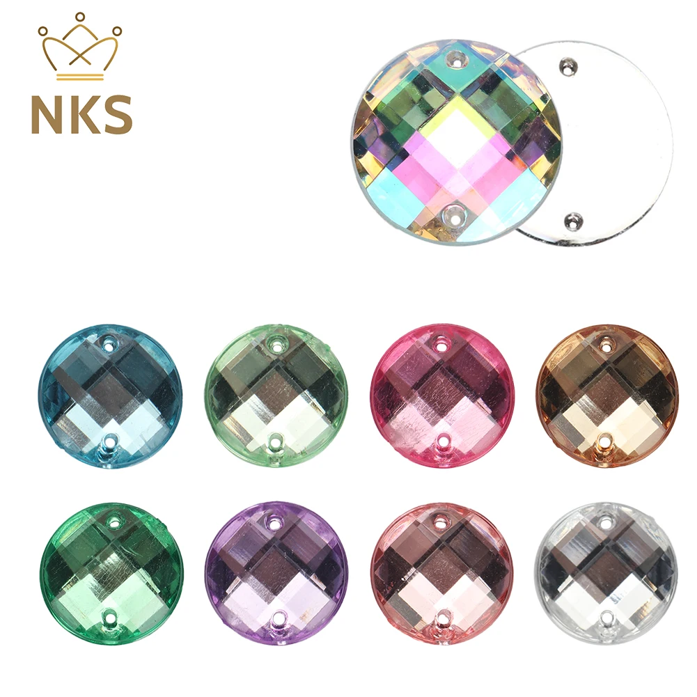 NKS 패션 원피스 아크릴 보석 제작용 모조 다이아몬드, 플랫 백, 하프 라운드, 크리스탈 스톤, 핫 세일