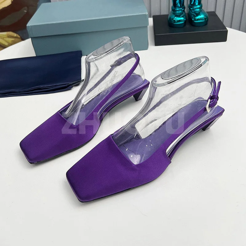 

Summer New Style Lady Sandal Square Toe Cap Toe Wrapping Shallow Mouth Design Sandalias Elegant Versatile Women Shoes