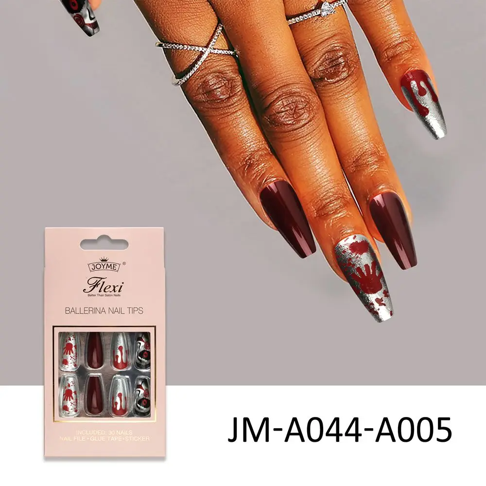 24Pcs/Box Halloween Decor Press-On False Nails