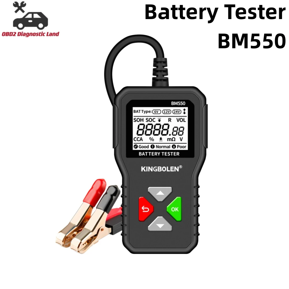 

Car Battery Tester BM550 6V 12V 24V 100-2000 CCA Battery System Detect Auto Battery Analyzer Battery Tools PK KW208