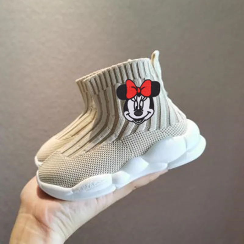 Disney Mickey mouse cartoon winter baby cotton shoes cartoon Minnie warm boys and girls casual shoes baby shoes