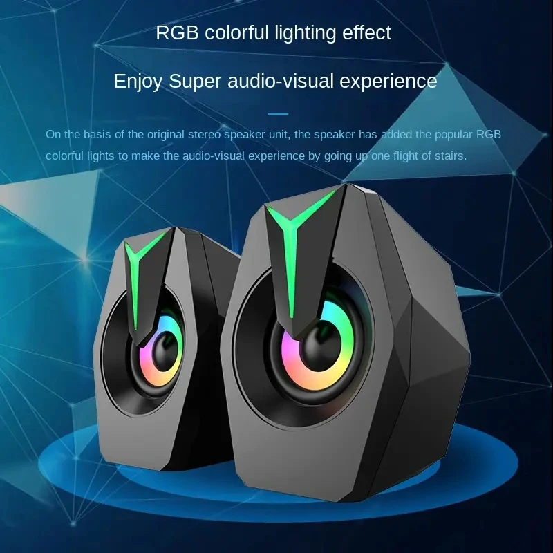 Computer Speaker Altavoces Para Ordenador Caja De Sonido Para PC Micr&oacute;fono Est&eacute;reo HIFI USB Con Cable Con Luz LED Ordenador De Escrit computer speaker