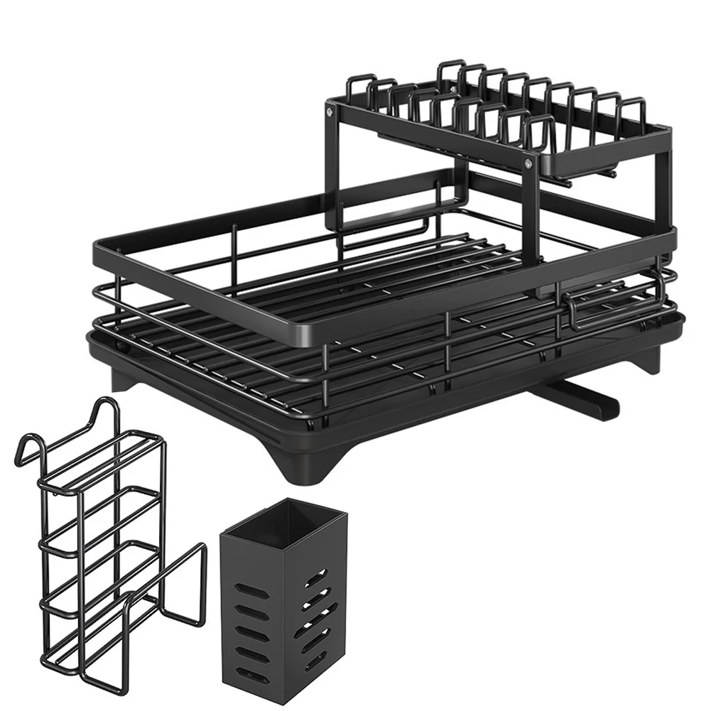Dish Drying Rack Carbon Steel Sink Organizer Dish Racks Cutlery Storage Holder for Kitchen Storage Counter Organizer