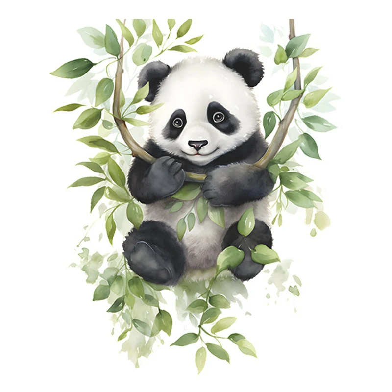 V-studios Cheerful Baby Panda Wall Decal - Kids Room Vinyl Sticker, Approx. 23" X 30"