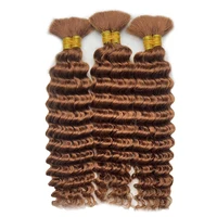 Tressage en vrac cheveux humains vague profonde couleur non transformée sans trame Boho tresses cheveux humains Extensions en vrac brésilien Remy cheveux 3