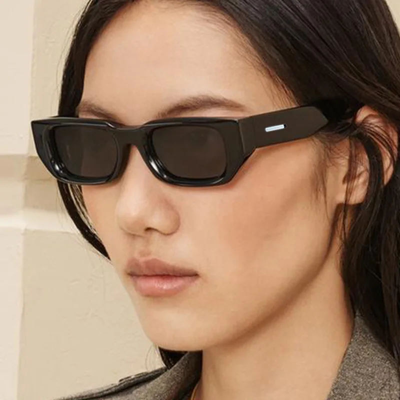 Neue Vintage Quadratische Sonnenbrille für Damen und Herren Marken-Rechteck-Sonnenbrille Ovale Brillen für Männer und Frauen – Detail 1