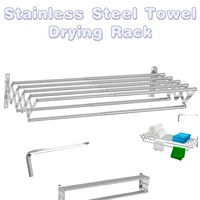 Laundry Drying Rack Collapsible Wall Mounted Clothes Drying Rack Stainless Steel Drying Rack Retractable Towel Drying Rack Space 1
