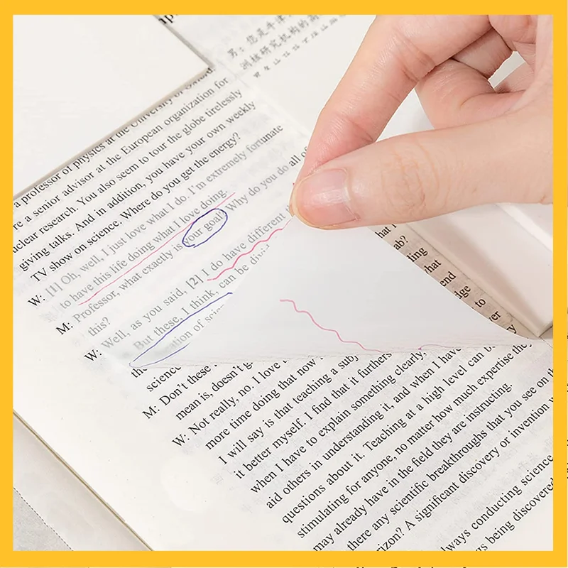 투명 100 시트 스티커 메모장 패드, 학교 문구 사무용품, 방수 자체 접착