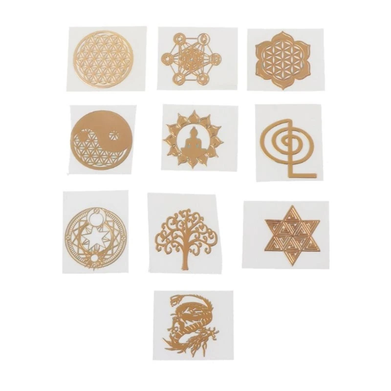 

10Pcs DIY 7 Tower Orgonite Sticker Flower Life Tree Pyramid Decor Epoxy Resin Fillings Resin Crafts