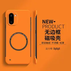 Sleek Frameless Magnetic Hard Case - Slim Shockproof Bumper Cover for Oneplus ACE 6T (Orange)