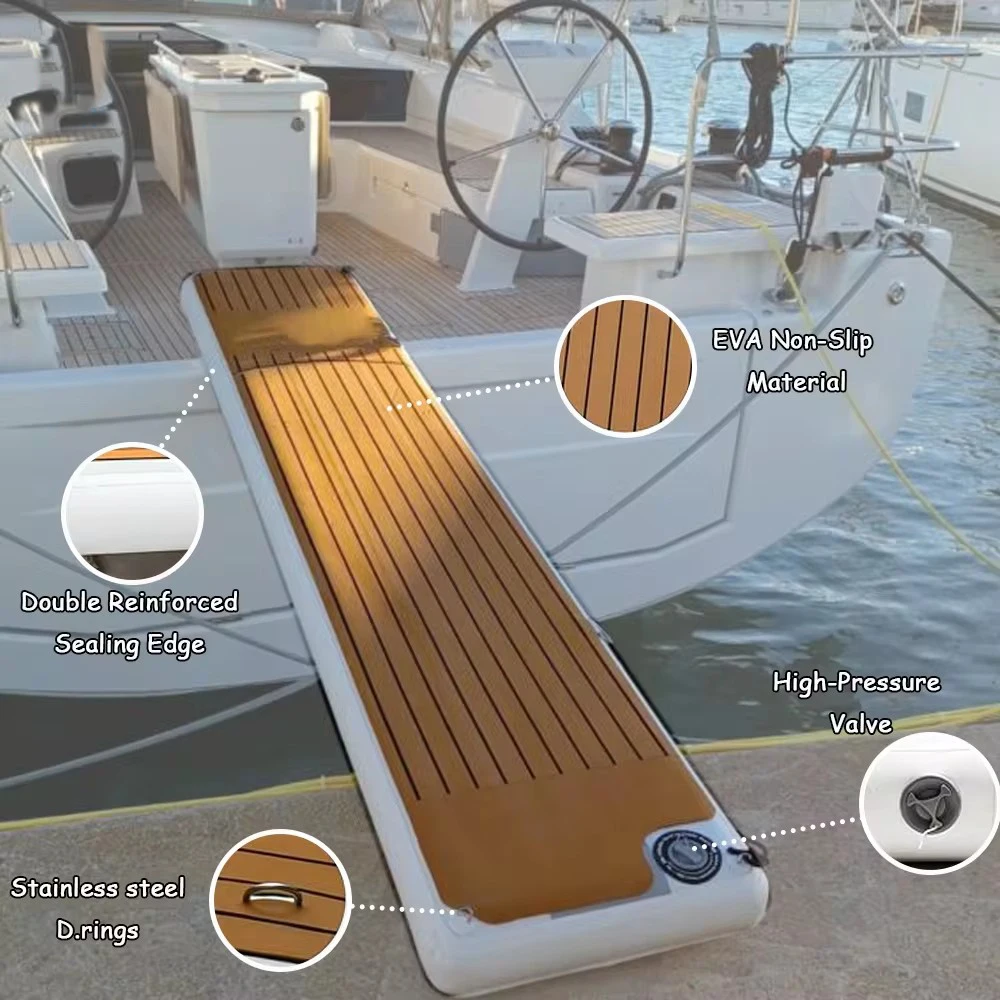Portable Inflatable Air Dock Water Platform Swim Dock Mat Inflatable Floating Gangway Platform For Yacht Boat Pool Beach Ocean 4