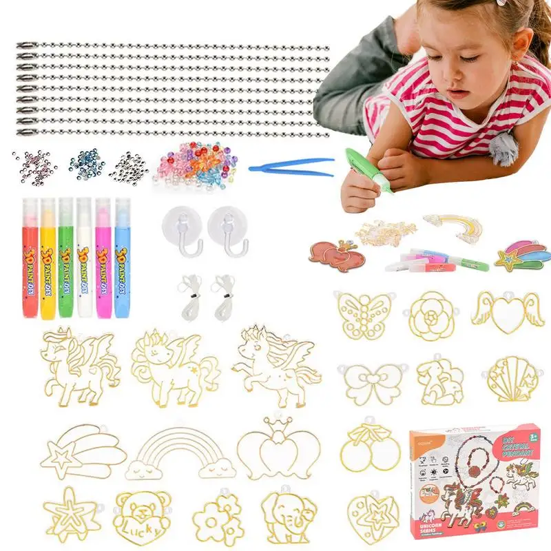 

DIY Хрустальная краска, искусство, подвеска с кристаллами, Набор для творчества, краска на окно, художественные украшения, поделки, подарок на день рождения для детей 3 лет