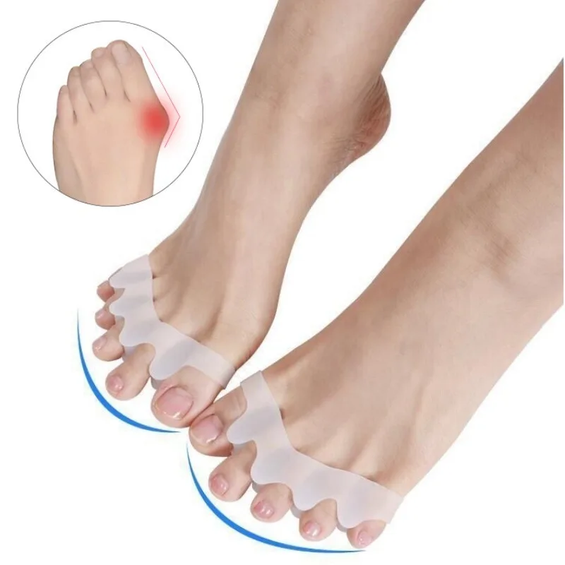 2pcs=1pair New Protective Toes Separator Suitable Bunion Corrector Material Soft Gel Straightener Spacers Stretchers Care Tool