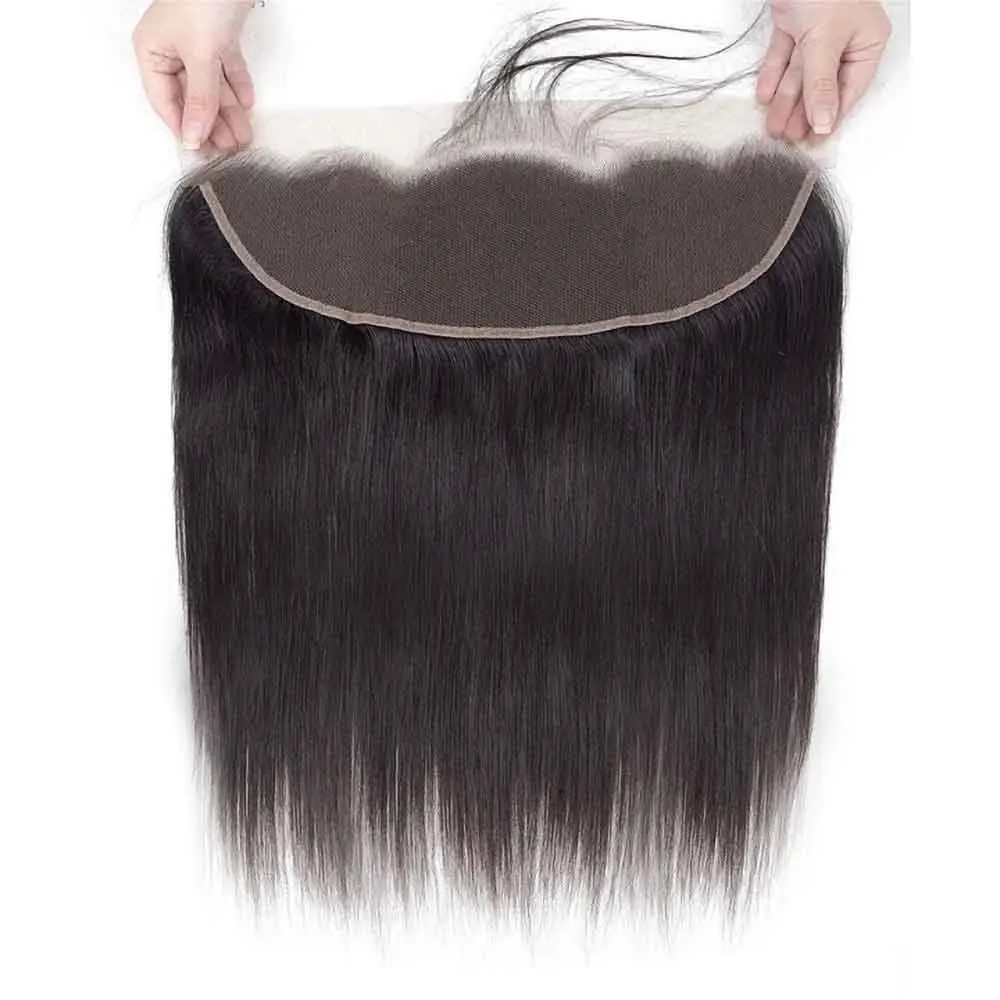 13x4 Human Hair Lace Frontal Brazilian Straight Hair Free/Middle/Three Part 100% Remy Human Lace Frontal 1 Piece-Geeta