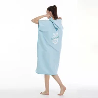 Microfiber swimming absorbent quick drying beach towel Cape hooded can wear men's and women's beach bathrobes surf bath towel 4