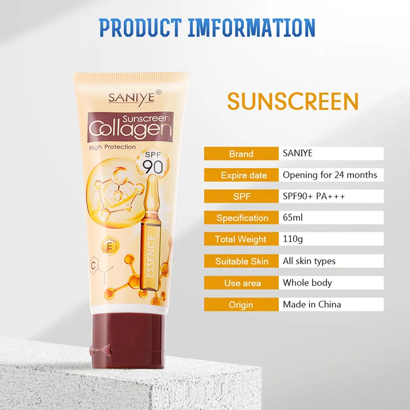 Spf 90 Pa+++ Sunscreen Facial Sunscreen Cream Face Protector Solar Universal Moisturizing Waterproof Solar Blocker Skin Care
