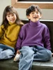 Children's Thick Pure Wool Turtleneck Pullover Boys Girls Kid 100% Australian Merino Heavy Sweater Teenager Tops Jumper Winter 1