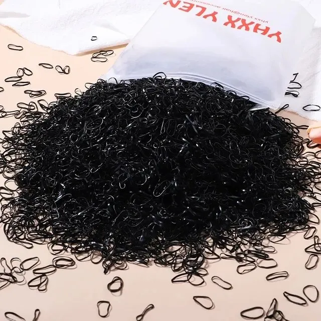 1000Pcs Colorful Small Disposable Hair Bands Scrunchie Girls Elastic Rubber Band