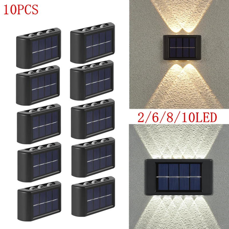 LED Outdoor Solar Lights Garden Wall Lamp Waterproof Yard Landscape Street Sunlight Lamp Energy Saving Staircase Fence Lights solar energy lamp of step 1 led wall lamp outdoor wall lamp fence light waterproof stair of landscape garden solar lamp