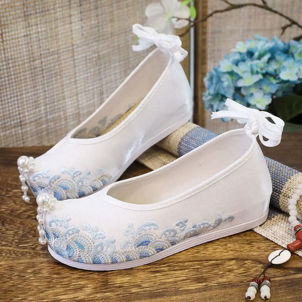 

Chinese Style Shoes Ancient Style Hanfu Shoes Embroidered Shoes Increase Inner Height Shoe Woman Flats Women 2023 Women's Trend