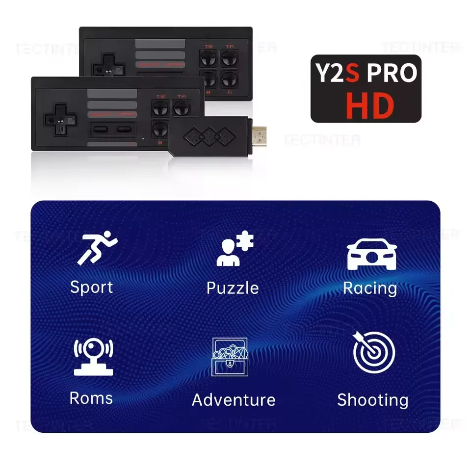Video Game Console 8 Bit 4K Game Stick HD TV Built In 1661+ Games For PCE FC GBC GB Handheld Console Wireless Gamepad