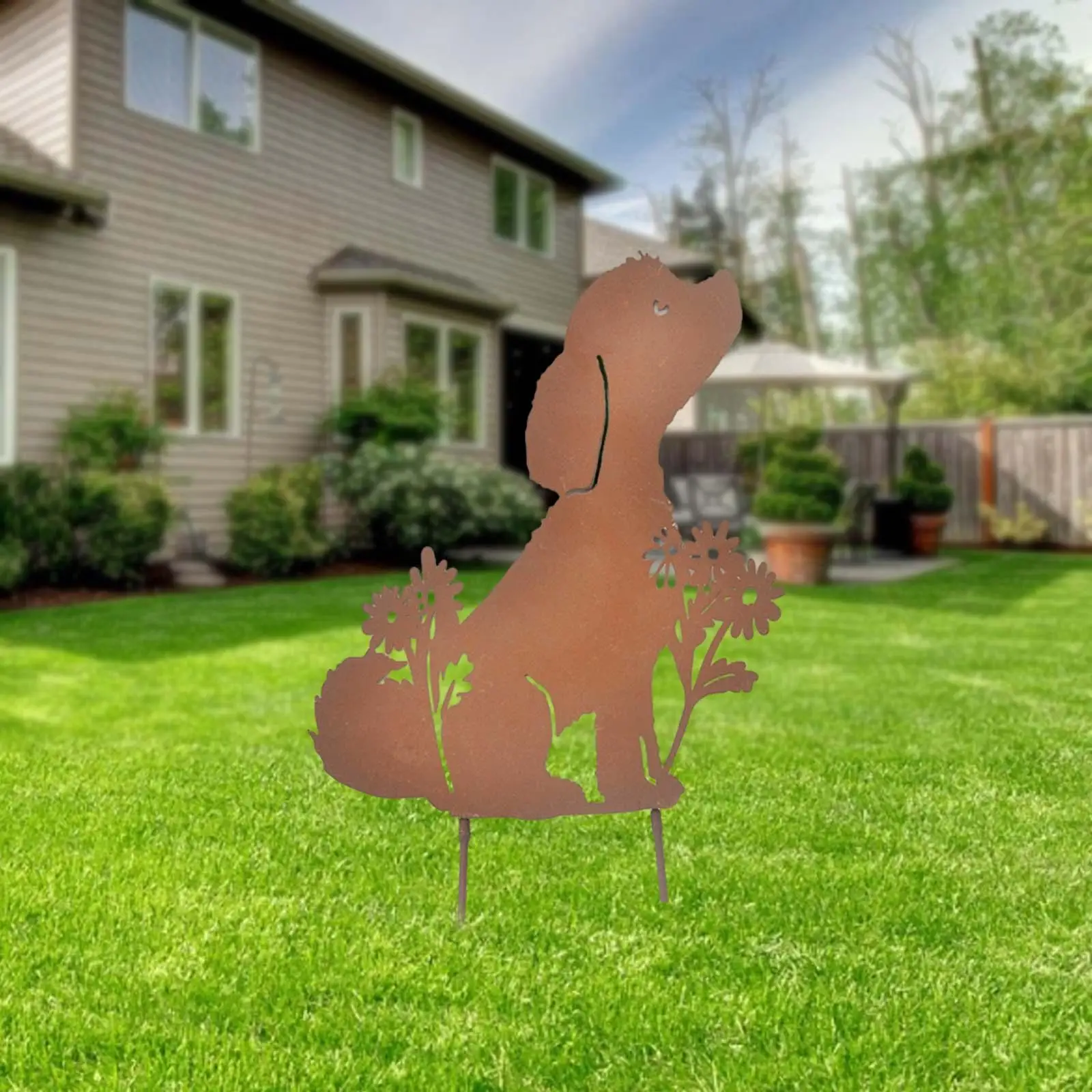 

Decorative Garden Stake Figurine Metal Wall Art Decor Dog Silhouette Metal Dog Garden Decor Outdoor Dog Decor Dog Yard Art