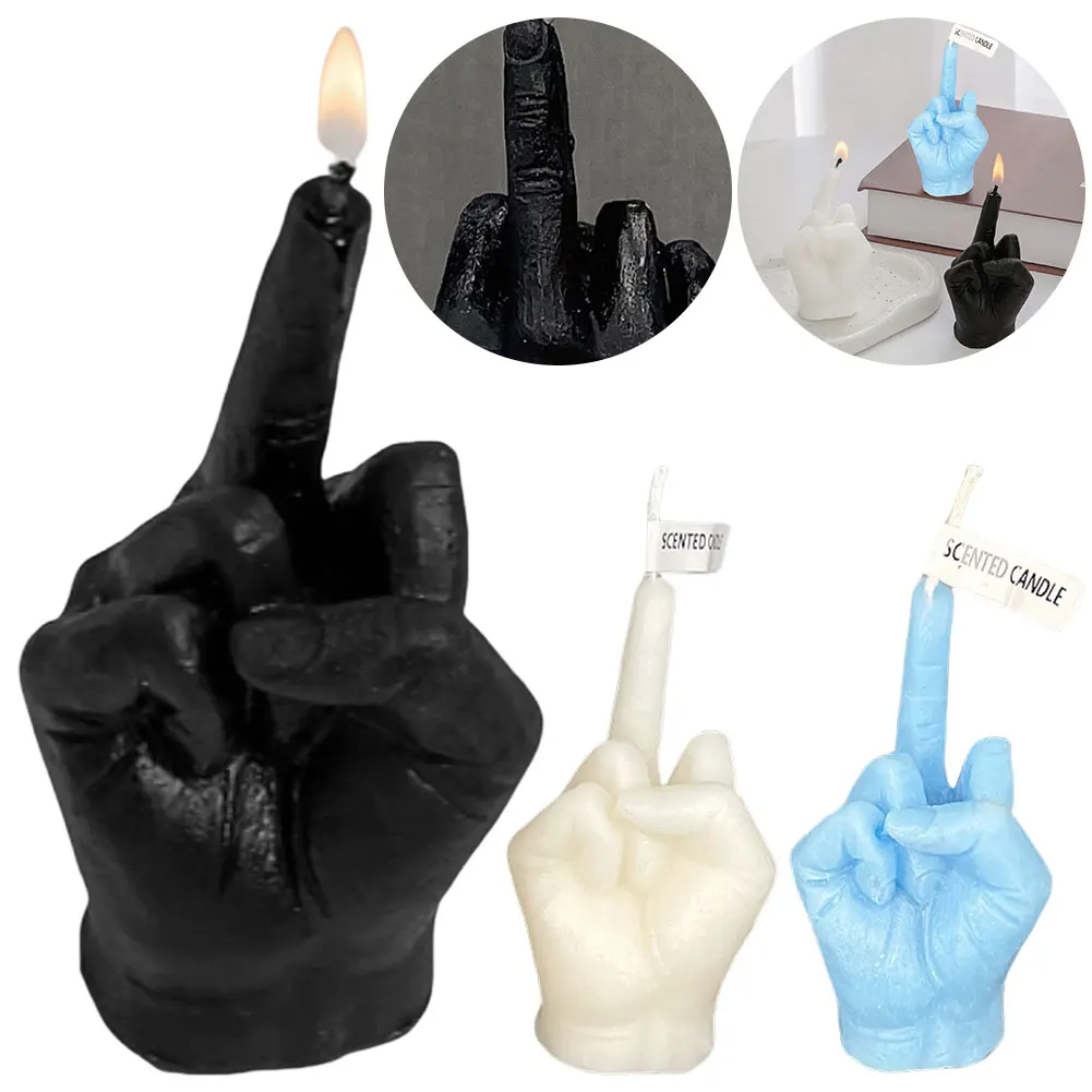 Middle Finger Scented Candle Funny Fragrance Candle Middle Finger Shaped Model Scented Candle for Home Bedroom Holiday Supplies