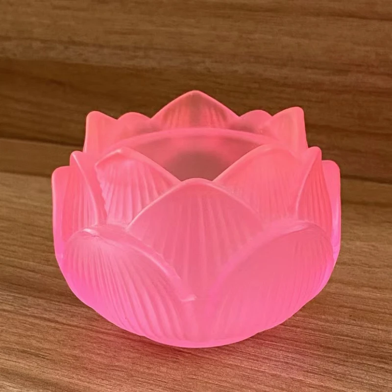 Glass Lotus Candle Holder for Home Decor