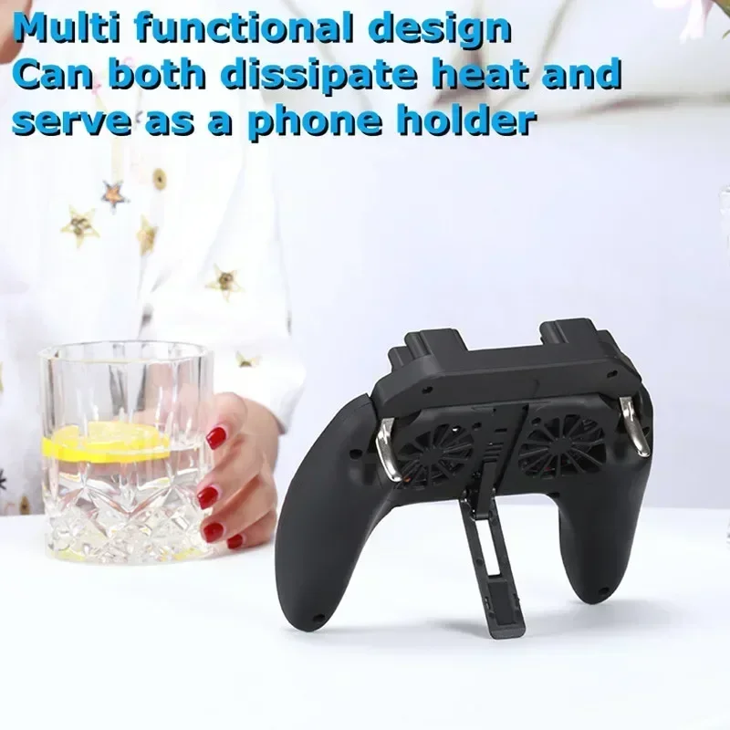 H10 Controller di gioco per cellulari a 4 dita con radiatore, joystick per mira e tiro, compatibile con iOS e Android._voghion.com