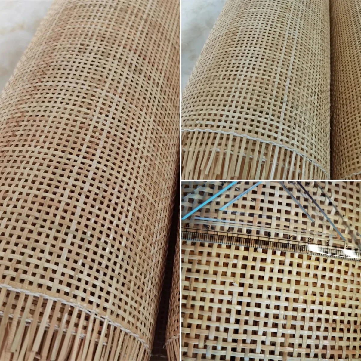 

60cm/70cm Width x 3.1-7.5 Meters Real Natural Rattan Webbing Roll Cane Webbing Sheets For Diy Furniture Deco Repairing Material