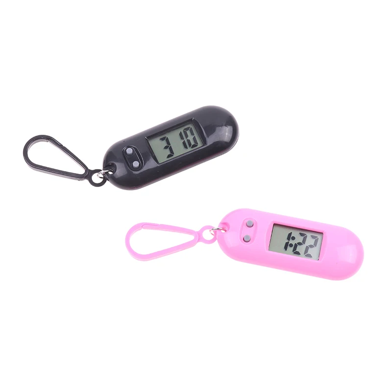 Mini Electronic Student Oval Digital Watch Unisex Student Electronic Clock Keychain Table Time Display Clock Hanging Keychain 4