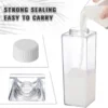 2pcs Milk Carton Water Bottle Transparent Plastic Square Milk Orange Juice Tea Container Box Sport Cup for Sports Travel Camping 5