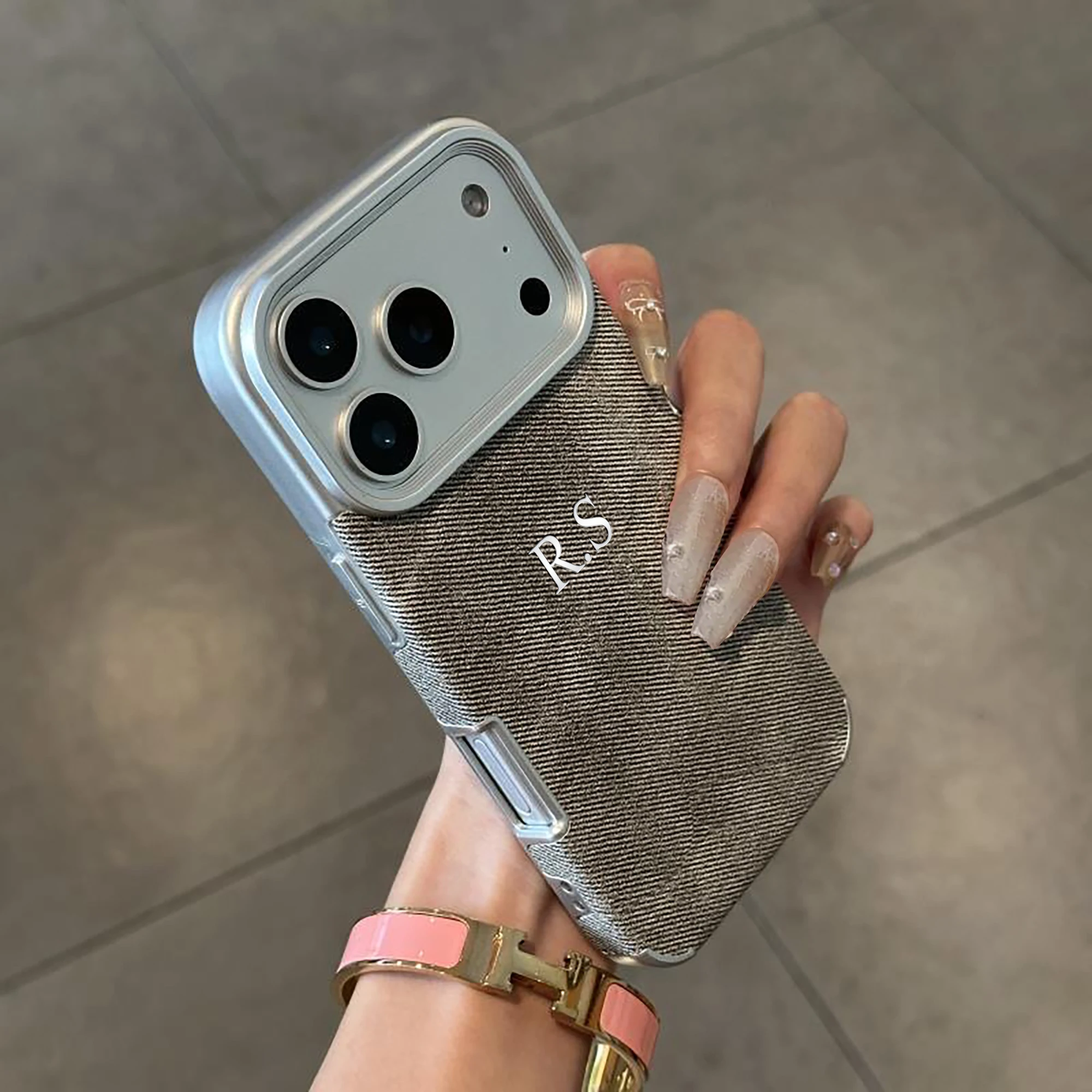 Custom Name Luxury Plating Cowboy Pattern Faux Leather Case for thumbnail 1