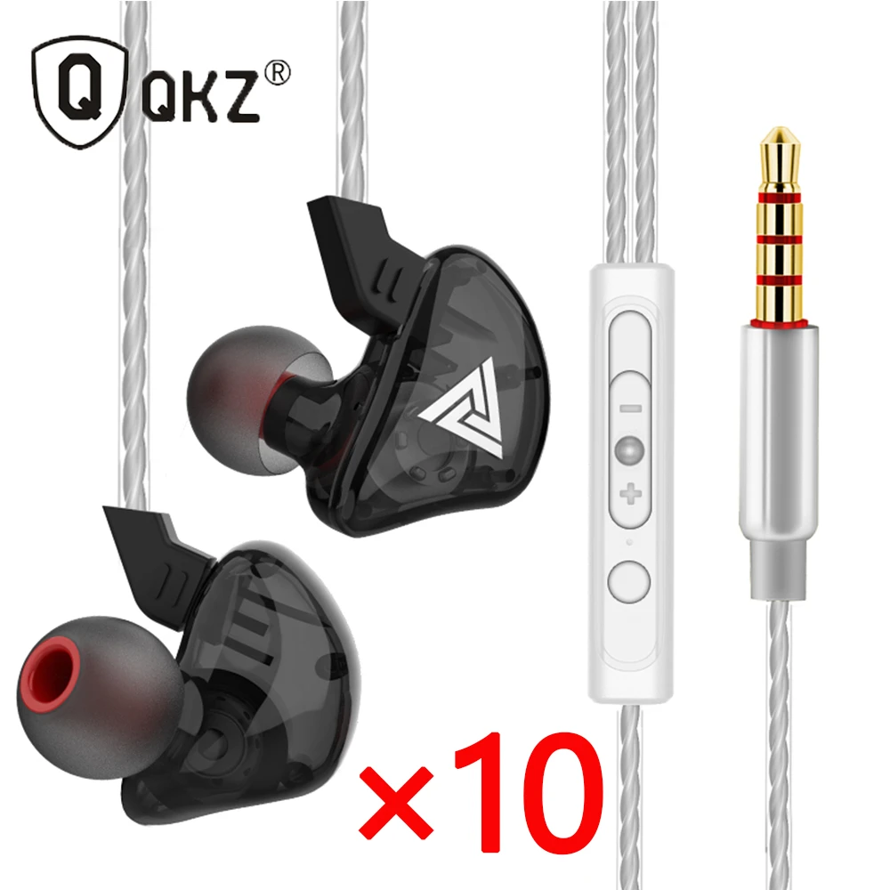 Original QKZ CK5 10pcs Wholesale Wired Headphones Cable Microphone Ear