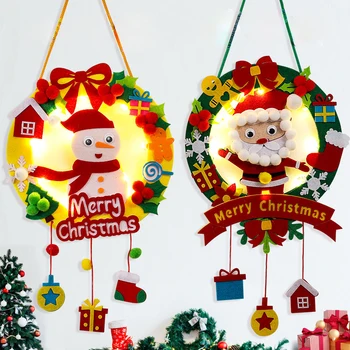 Christmas Decor Children Felt Craft kits DIY Christmas Garlands Wreaths Christmas Craft Kits for Kids DIY 1