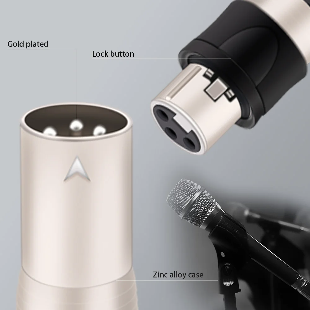 plug adaptador profissional mic fio conectores 03