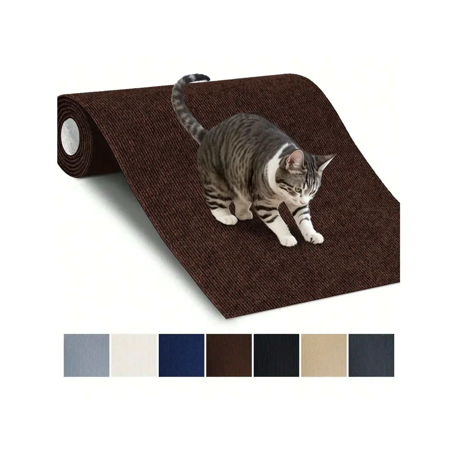 1Pc Multi-Purpose Trimable Self-Adhesive Cat Carpet Mat-DIY Scratching Post and Pet Furniture Floor Mat, Sofa Protector Pad pet toys cat toy cat scratch mat