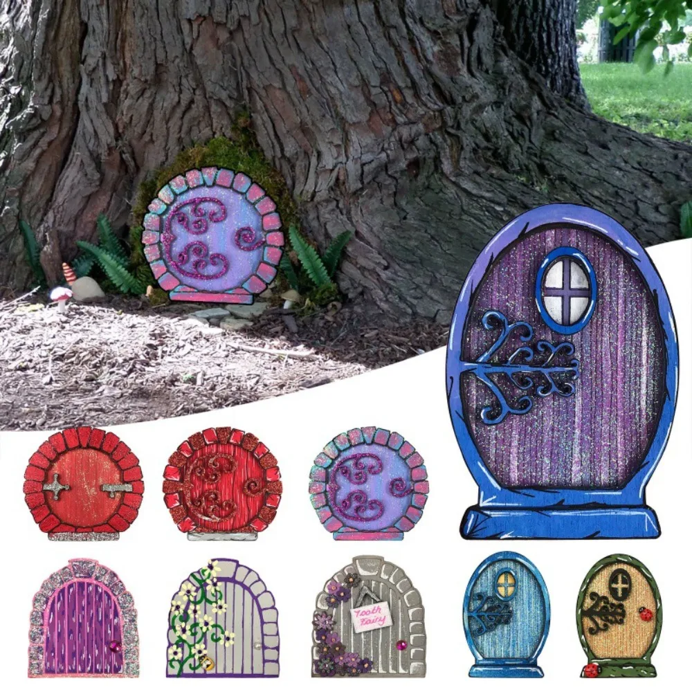 Cancello Fata Circolare Fai Da Te Legno Elliptical Elf Nano Gate Stereoscopico Miniatura Fata Gnomo Prato Ornamento Decorazione Del Giardino