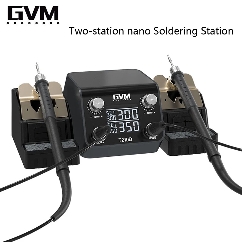 GVM T210D Intelligent Double Soldering Station Nano-welding table For SMD PCB Rework Repair motherboard Precision solder joint