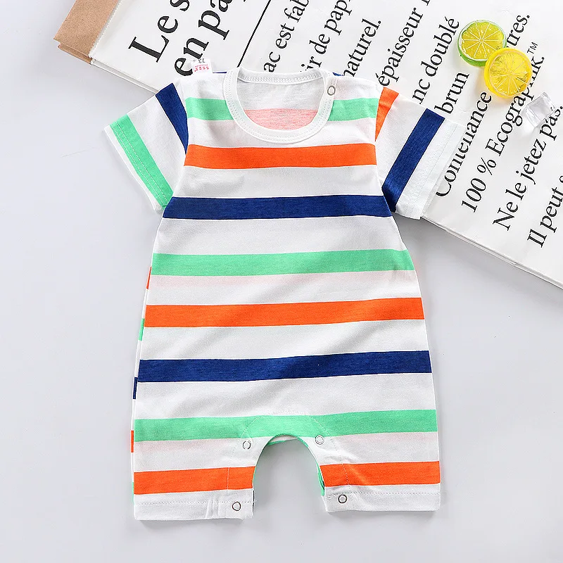 Newborn Baby Boys Girls Cartoon Cotton Kids Rompers Summer Children Infant Body Short Sleeve Girl Jumpsuit Printed Baby Clothes cheap baby bodysuits	