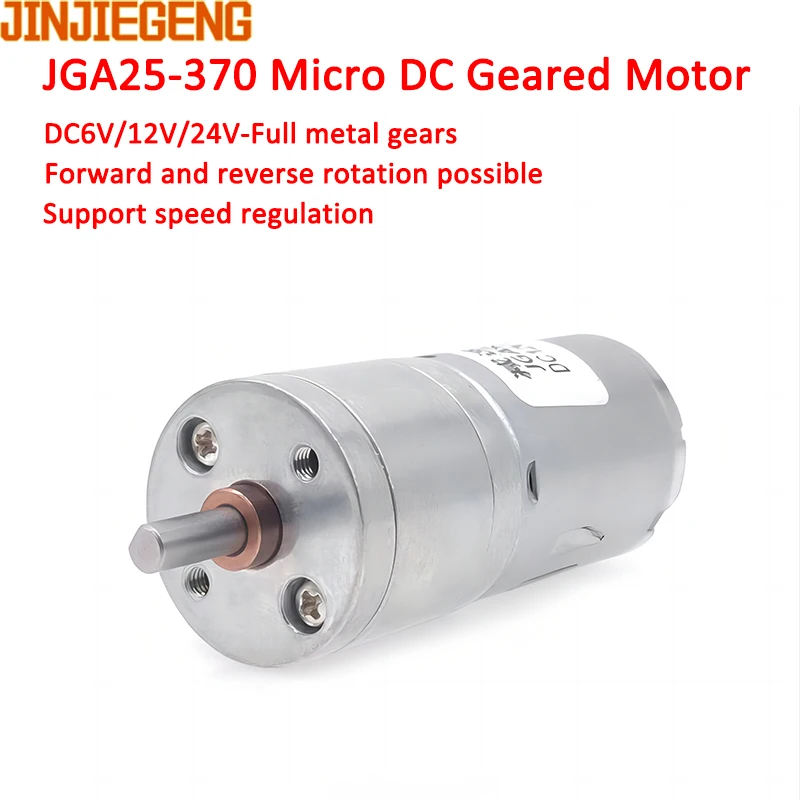 1Pcs Motoriduttore DC 12V, 25GA-370 25mm Diametro Cambio Motoriduttore In Metallo A Bassa Velocità per Serratura Elettronica(12V 500 giri/min