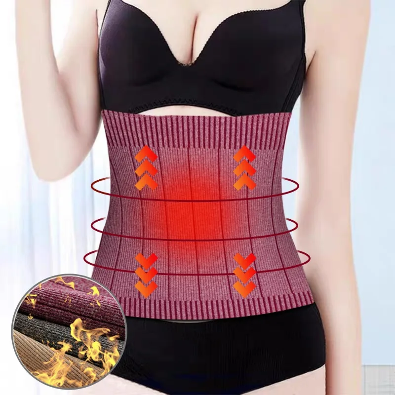 Waist Trainer Corset Women Elastic Lower Back Belly Waist Warmer Band Binder Kidney Protector Wrap Winter Elder Back Pain Relief Lumbar Support Belt