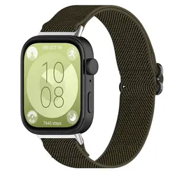 Nylon Loop Strap for Smart Watch - Adjustable Replacement Bracelet in Vibrant Colors (Deep green)