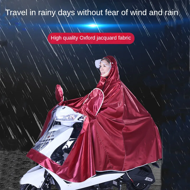 Electric Bike Mackintosh Rain Poncho Adult Riding Double Transparent Large Hood Thickened Cloth Motorbike Rider Mackintosh motorcycle raincoat rain poncho bike raincoat