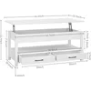 Lift Top Coffee Table with Hidden Compartment, 2 Drawers and 1 Open Shelf, Central Wooden Table Lift Tabletop for Living Room 3