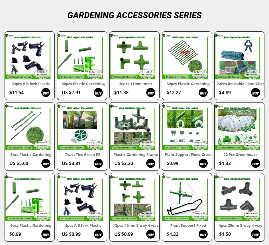 pçs plástico planta de jardinagem suporte estacas conector diy estufa planta quadro conexão extensão acessórios