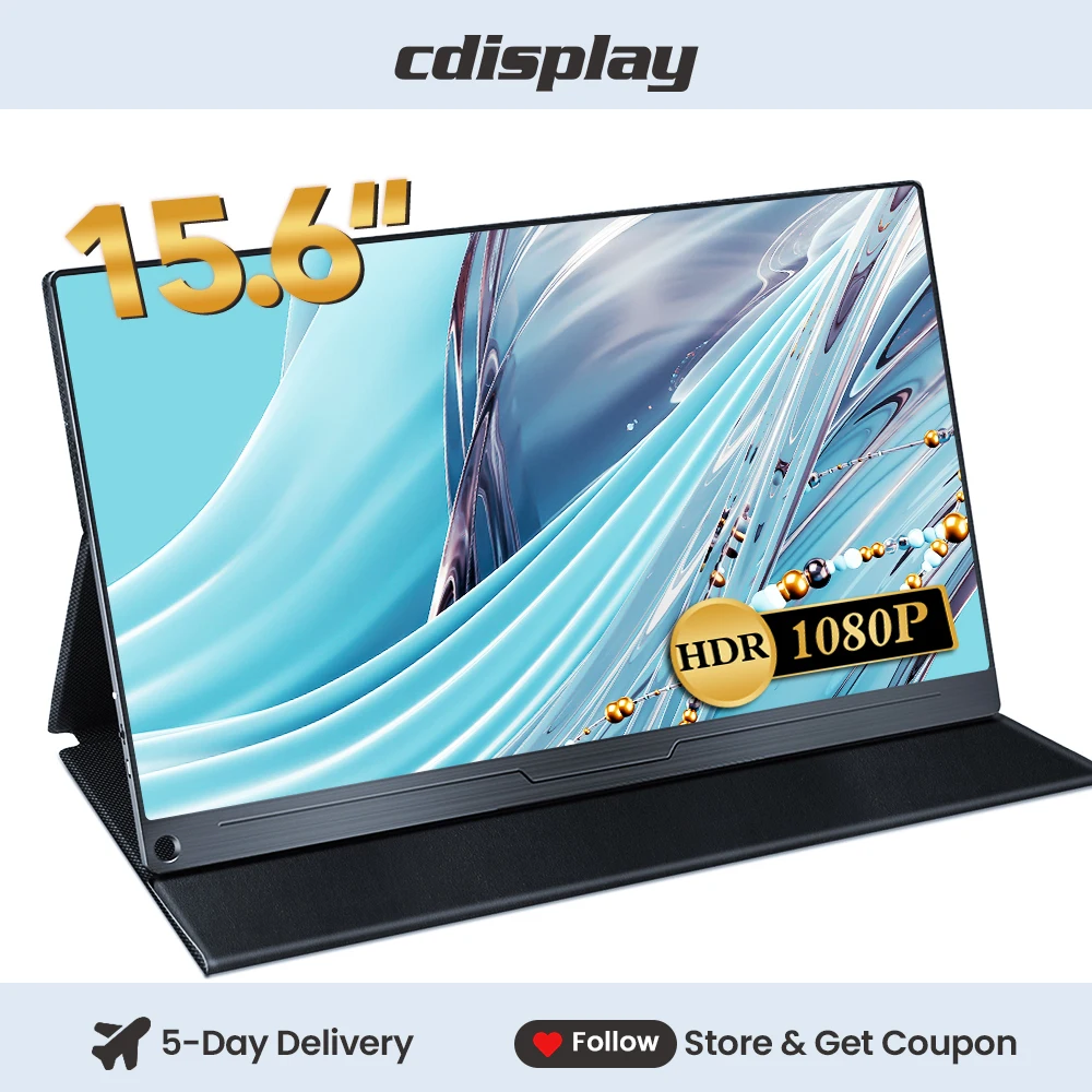 

Cdisplay 15.6'' Portable Monitor FHD 1080P IPS USB C HDMI External Second Screen for Laptop PC Android Phone Switch Xbox PS4/5