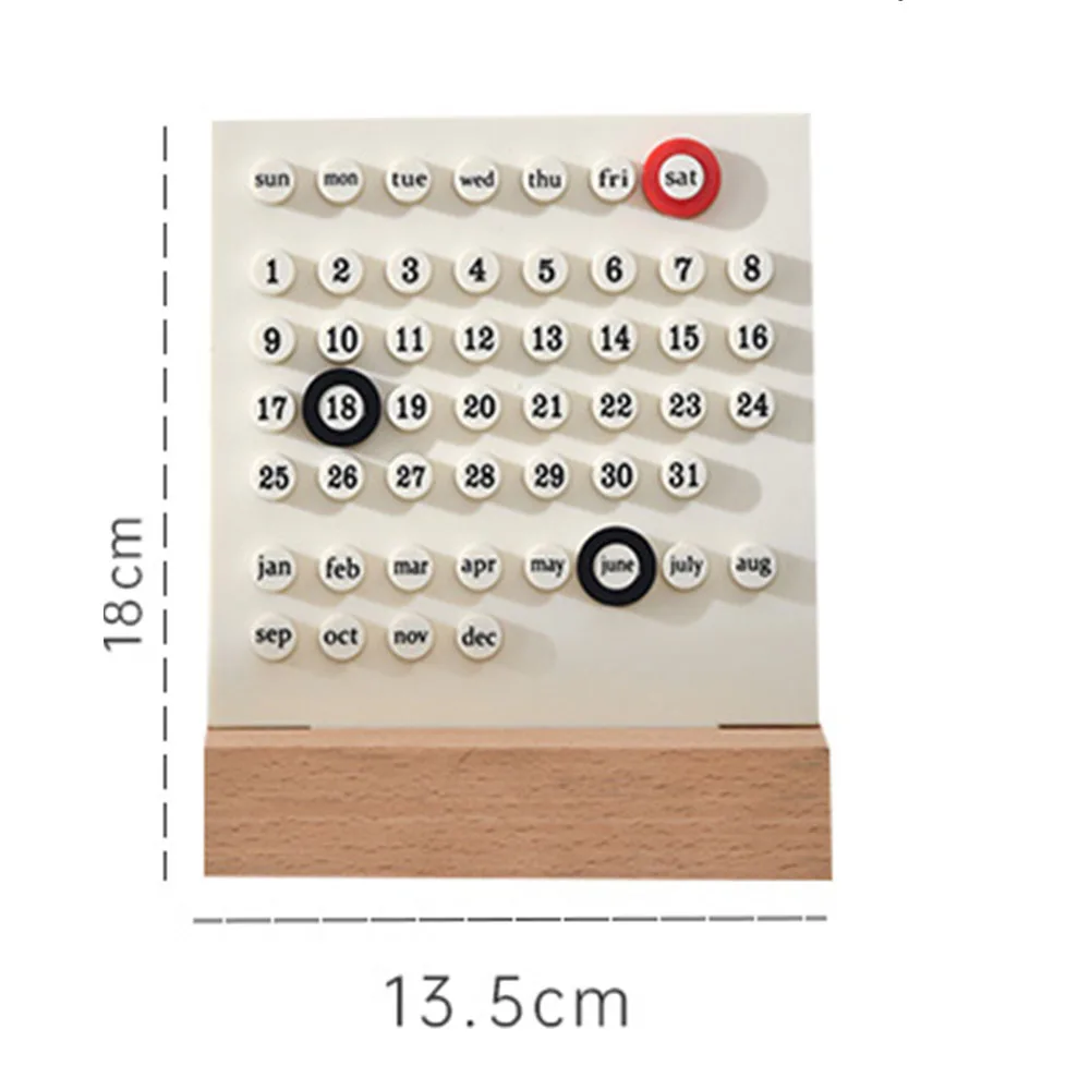 Cute Acrylic DIY Ring ferrule Perpetual Calendar wooden Desktop Decoration Creative Record Gift set Office School stationery