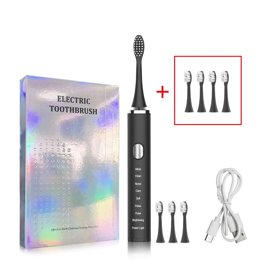 thumbnail image 1 of Cepillo de dientes eléctrico sónico recargable por USB, cepillos eléctricos para dientes, limpieza de alta frecuencia, limpiador blanqueador de dientes, 1 of 5