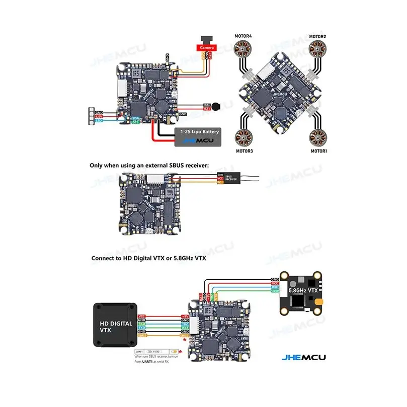 JHEMCU G474ELRS AIO 12A 1-2S ELRS 2.4G Uçuş Kontrolcüsü